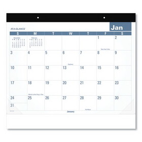 At-A-Glance AAGSKLP2432 Easy-to-Read Monthly Desk Pad, 22 x 17, White/Blue Sheets, Black Binding, Clear Corners, 12-Month (Jan to Dec): 2025