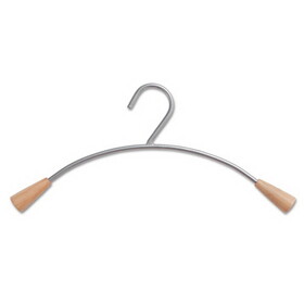Alba ABAPMCIN6 Metal and Wood Coat Hangers, 16.8", Metallic Gray/Mahogany, 6/Set