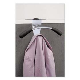 ALBA ABAPMMOUSPART Hanger Shaped Partition Coat Hook, Metal/Foam/ABS, Silver/Black