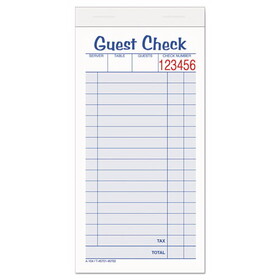 Adams Business Forms ABF10450SW Guest Check Pad, Two-Part Carbonless, 6.38 x 3.38, 50 Forms Total