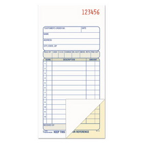 Adams Business Forms ABFDC3705 2-Part Sales Book, 12 Lines, Two-Part Carbon, 3.38 x 6.69, 50 Forms Total