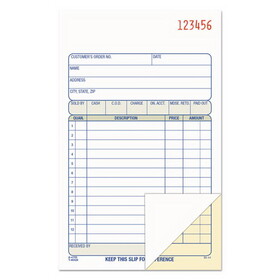 Adams Business Forms ABFDC4705 2-Part Sales Book, 12 Lines, Two-Part Carbon, 6.69 x 4.19, 50 Forms Total