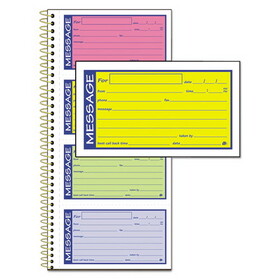 CARDINAL BRANDS INC. ABFSC1153RB Wirebound Telephone Book with Multicolored Messages, Two-Part Carbonless, 4.75 x 2.75, 4 Forms/Sheet, 200 Forms Total