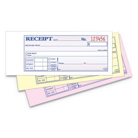 Adams Business Forms ABFTC2701 Receipt Book, Three-Part Carbonless, 2.75 x 7.19, 50 Forms Total