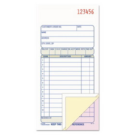 Adams Business Forms ABFTC3705 3-Part Sales Book, Three-Part Carbonless, 3.25 x 7.13, 50 Forms Total