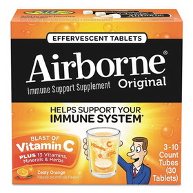Airborne ABN10030CT Immune Support Effervescent Tablet, Orange, 30 Box, 72 Boxes/Carton