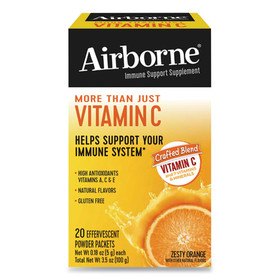 Airborne ABN90060 Immune Support Effervescent Powder On-The-Go Packs, Orange, 20 Count