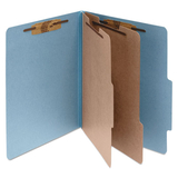 ACCO BRANDS ACC15026 Pressboard 25-Pt Classification Folders, Letter, 6-Section, Sky Blue, 10/box