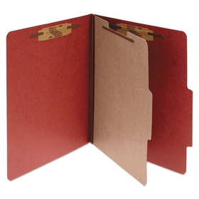 ACCO BRANDS ACC15034 Pressboard Classification Folders, 2" Expansion, 1 Divider, 4 Fasteners, Letter Size, Earth Red Exterior, 10/Box