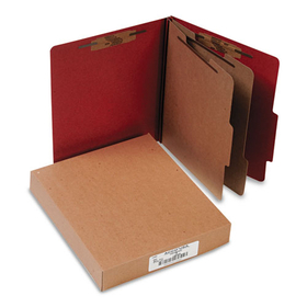 ACCO BRANDS ACC15036 Pressboard 25-Pt Classification Folders, Letter, 6-Section, Earth Red, 10/box