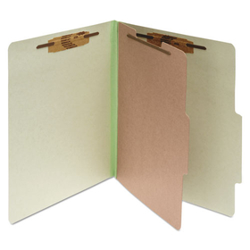 ACCO BRANDS ACC15044 Pressboard Classification Folders, 2" Expansion, 1 Divider, 4 Fasteners, Letter Size, Leaf Green Exterior, 10/Box