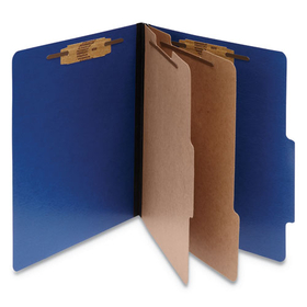 ACCO BRANDS ACC15663 ColorLife PRESSTEX Classification Folders, 3" Expansion, 2 Dividers, 6 Fasteners, Letter Size, Dark Blue Exterior, 10/Box