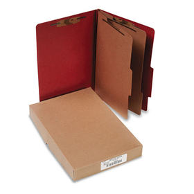 ACCO BRANDS ACC16036 Pressboard 25-Pt Classification Folders, Legal, 6-Section, Earth Red, 10/box