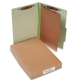 ACCO BRANDS ACC16044 Pressboard Classification Folders, 2" Expansion, 1 Divider, 4 Fasteners, Legal Size, Leaf Green Exterior, 10/Box