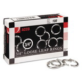 Acco Brands ACC72201 Metal Book Rings, 3/4