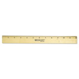 Westcott ACM05011 Wood Ruler With Single Metal Edge, 12