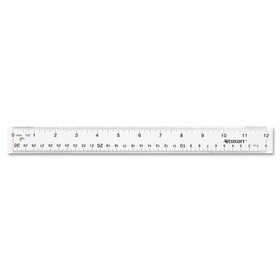Westcott ACM10562 Clear Flexible Acrylic Ruler, Standard/Metric, 12" Long, Clear