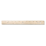 Westcott ACM10702 Three-Hole Punched Wood Ruler English and Metric With Metal Edge, 12