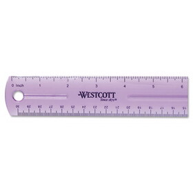 Westcott ACM12975 12" Jewel Colored Ruler, Standard/Metric, Plastic