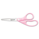 Westcott ACM15387 All Purpose Breast Cancer Awareness Scissors With Bca Pin, 8