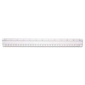 Westcott ACM15571 12" Magnifying Ruler, Standard/Metric, Plastic, Clear