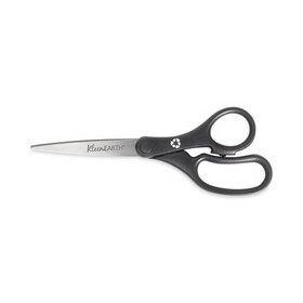 Westcott ACM15585 KleenEarth Basic Plastic Handle Scissors, 8" Long, 3.25" Cut Length, Straight Black Handle, 3/Pack