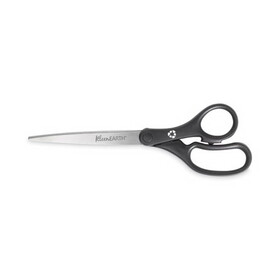 Westcott ACM15586 KleenEarth Basic Plastic Handle Scissors, 9" Long, 4.25" Cut Length, Straight Black Handle
