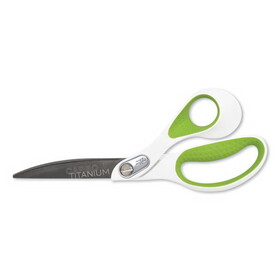 Westcott 16445 Carbo Titanium Bonded Scissors, 9" Long, Bent Handle, White/Green