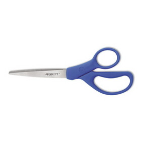 Westcott ACM41218 Preferred Line Stainless Steel Scissors, 8" Long, 3.5" Cut Length, Straight Blue Handle