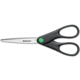Westcott ACM44218 KleenEarth Scissors, 7" Long, 2.75" Cut Length, Straight Black Handle