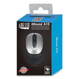 Adesso ADEA10 iMouse A10 Antimicrobial Wireless Mouse, 2.4 GHz Frequency/30 ft Wireless Range, Left/Right Hand Use, Black/Silver