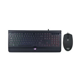 Adesso ADEAKB137CB Backlit Gaming Keyboard and Mouse Combo, USB, Black