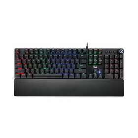 Adesso ADEAKB650EB RGB Programmable Mechanical Gaming Keyboard with Detachable Magnetic Palmrest, 108 Keys, Black