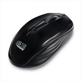 Adesso ADEIMOUSES50B iMouse S50 Wireless Mini Mouse, 2.4 GHz Frequency/33 ft Wireless Range, Left/Right Hand Use, Black