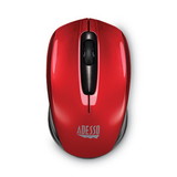 Adesso ADEIMOUSES50R iMouse S50 Wireless Mini Mouse, 2.4 GHz Frequency/33 ft Wireless Range, Left/Right Hand Use, Red