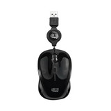 Adesso ADEIMOUSES8B Illuminated Retractable Mouse, USB 2.0, Left/Right Hand Use, Black