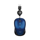 Adesso ADEIMOUSES8L Illuminated Retractable Mouse, USB 2.0, Left/Right Hand Use, Dark Blue