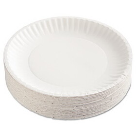 Ajm Packaging AJMCP9GOEWH Gold Label Coated Paper Plates, 9" dia, White, 100/Pack, 10 Packs/Carton