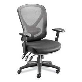 Alera ALEAS42M14 Alera Aeson Series Multifunction Task Chair, Supports Up to 275 lb, 15" to 18.82" Seat Height, Black Seat/Back, Black Base