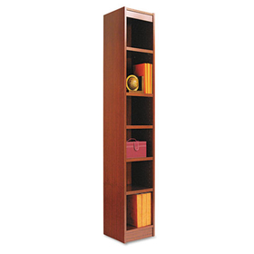 ALERA ALEBCS67212MC Narrow Profile Bookcase, Wood Veneer, Six-Shelf, 12w X 72h, Medium Cherry