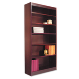 ALERA ALEBCS67236MY Square Corner Wood Veneer Bookcase, Six-Shelf, 35-5/8w X 11-3/4d X 72h, Mahogany