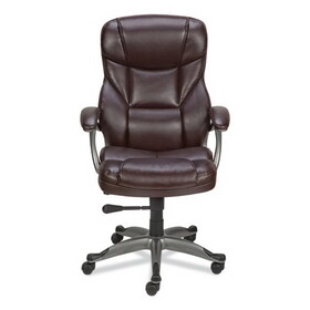 Alera ALEBN41B59 Alera Birns Series High-Back Task Chair, Supports Up to 250 lb, 18.11" to 22.05" Seat Height, Brown Seat/Back, Chrome Base