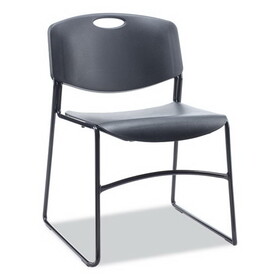 Alera ALECA671 Alera Resin Stacking Chair, Supports Up to 275 lb, 18.50" Seat Height, Black Seat, Black Back, Black Base, 4/Carton