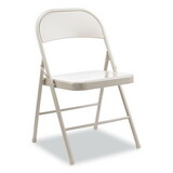 Alera ALECA944 Armless Steel Folding Chair, Supports Up to 275 lb, Taupe, 4/Carton