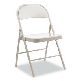 Alera ALECA944 Armless Steel Folding Chair, Supports Up to 275 lb, Taupe Seat, Taupe Back, Taupe Base, 4/Carton