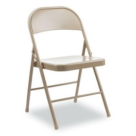 Alera ALECA945 Armless Steel Folding Chair, Supports Up to 275 lb, Tan Seat, Tan Back, Tan Base, 4/Carton