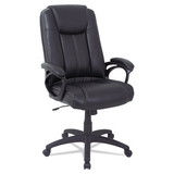 Alera ALECC4119F CC Series Executive High Back Leather Chair, Supports up to 275 lbs., Black Seat/Black Back, Black Base