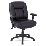 Alera ALECC4219 CC Series Executive Mid-Back Leather Chair with Adjustable Arms, Supports up to 275 lbs., Black Seat/Back, Black Base