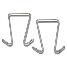 Alera ALECH2SR Double Sided Partition Garment Hook, Steel, 0.5 x 3.38 x 4.75, Over-the-Door/Over-the-Panel Mount, Silver, 2/Pack