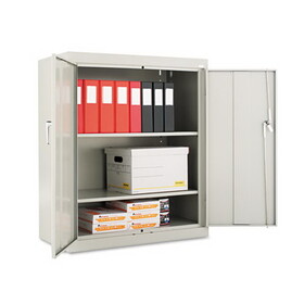 Alera ALECM4218LG Assembled 42" High Heavy-Duty Welded Storage Cabinet, Two Adjustable Shelves, 36w x 18d, Light Gray